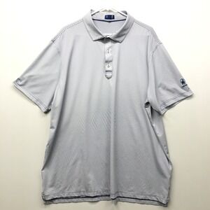 Stitch Polo Shirt Mens XXL Thin Blue Stripe Golf Short Sleeve DeBordieu Logo